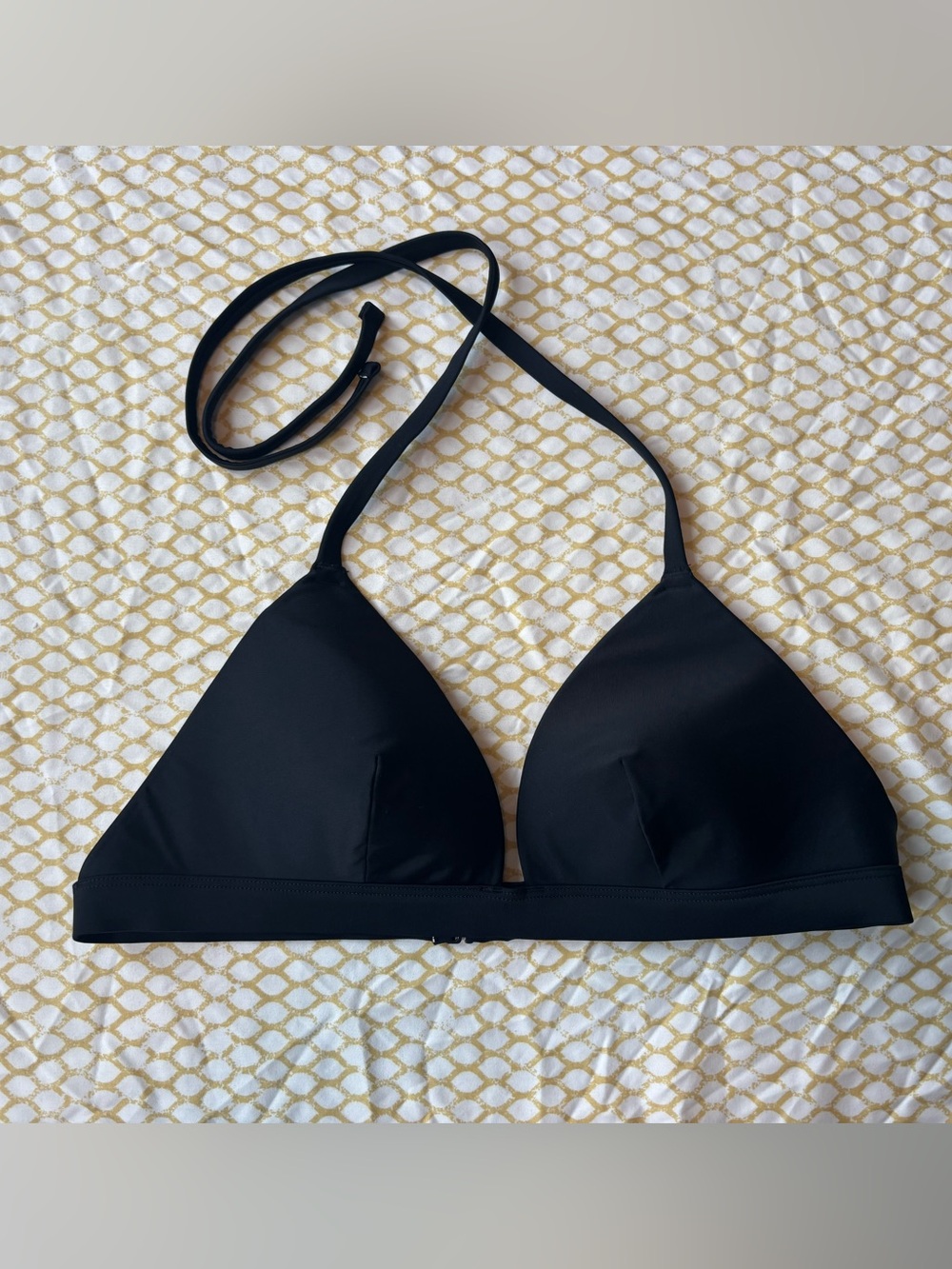 Women's Black Triangle Halter Swim Top